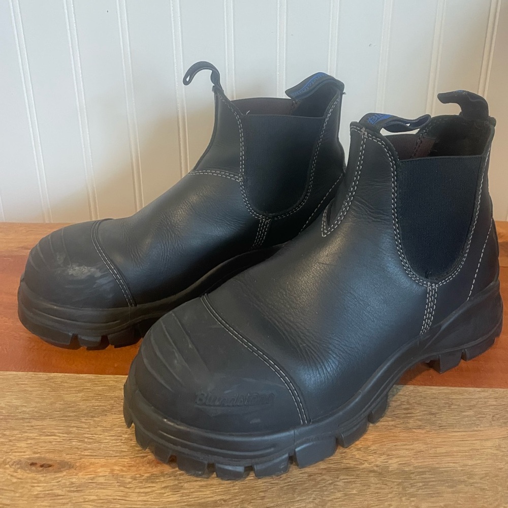 Blundstone BL990 Black Leather Chelsea Work Boots Safety Toe 9.5